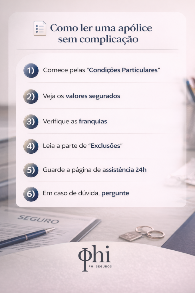📄 Como ler uma apólice sem complicação