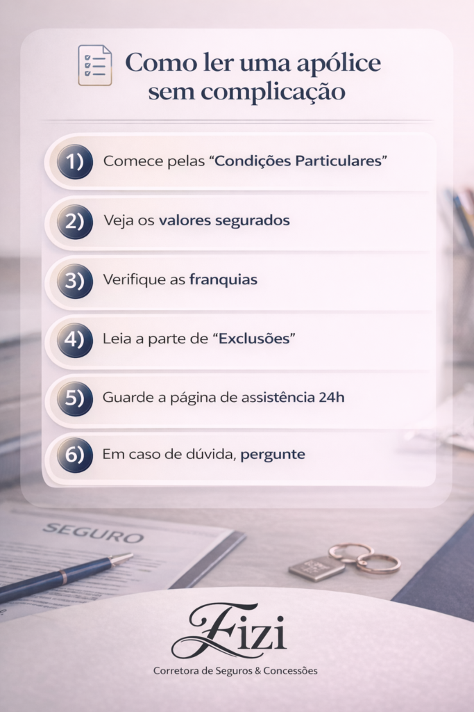 📄 Como ler uma apólice sem complicação